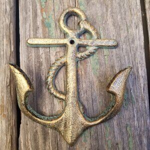 2 Nautical Anchor Coat Key Hook Coat Hat Towel